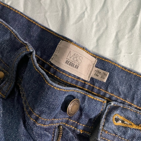 Navy Blue Straight Jeans - Picture 2 of 3